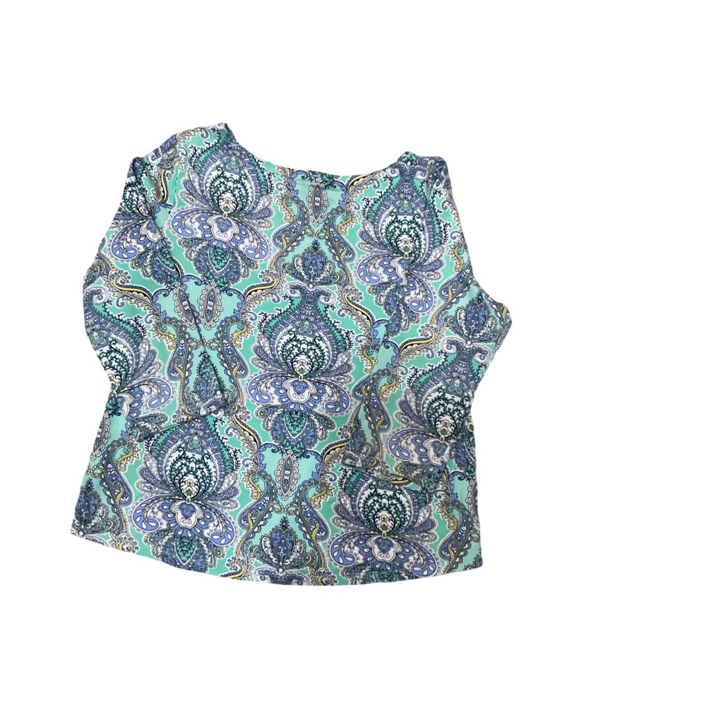 Charter Club 3/4 sleeve 100% Pima Cotton Blue lavender Paisley Top - Picture 4 of 7